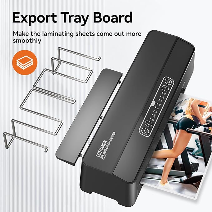 A3 6-Roller Commercial Laminator Machine, LOTHANEK 3-10 Mil 13 inch Heavy Duty Thermal Laminating Machine, 60-Second Warm-up, 40 Inches/Minute, Touch Screen for Home, School Office (Black)