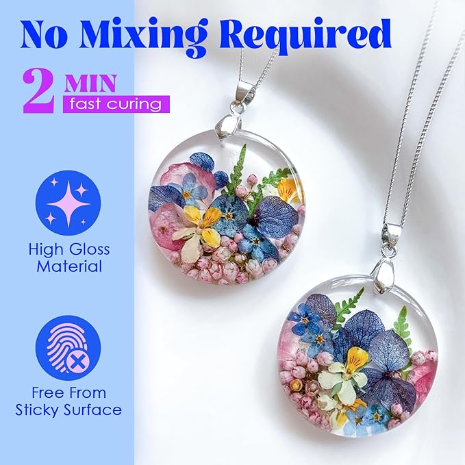 Bsrezn 500g UV Resin Hard with 2 Pairs of Gloves Crystal Clear Premixed Resina UV for Jewelry Making (100g x 5)