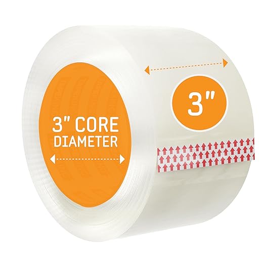 Tape King Clear Packing Tape 3 Inch Wide (Case of 24 Rolls) - 60 Yards Per Refill Roll, (2.7mil Thick) Strong Sealing Adhesive Industrial Depot Tapes for Moving, Packaging, Shipping, Office & Storage