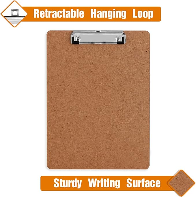 Clipboards, HERKKA 25 Pack Hardboard Office Clipboards Low Profile Clip Standard A4 Letter Size, ECO Friendly