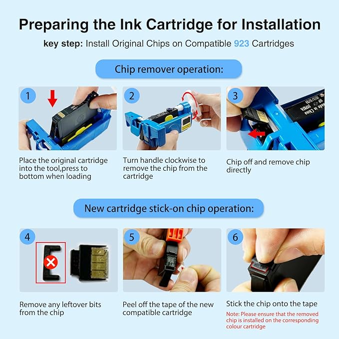 923 Ink Cartridges Combo Pack Without Chip Replacement for HP 923 Ink Cartridges for hp Printers Work for HP OfficeJet 8130e 8135e 8138e 8139e 8130 OfficeJet 8120 8122e 8123 Printer,4 Pack