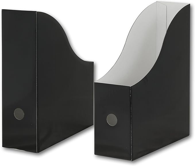 Simple Houseware Black Magazine File Holder Organizer Box (Pack of 6)