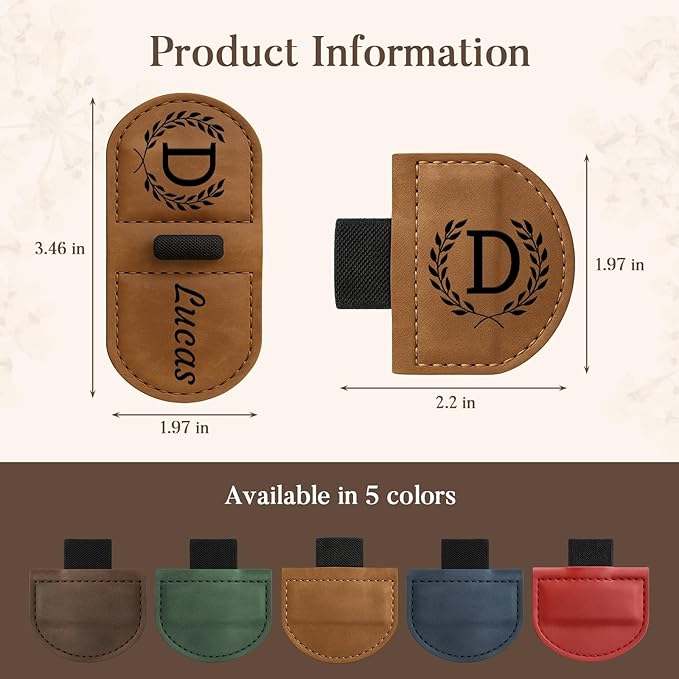 Personalized Bygone Mark Bookmark with Pen Holder,Engraving Leather Magnetic Bookmarks Vintage 26 Letters Name Initials Text Book Marker Clips Gifts for Reading Book Lovers Women (Brown, K)