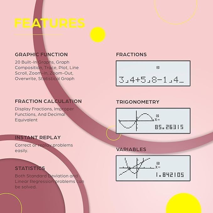 TOVO Scientific Calculator with Graphing Functions, Multiple Modes, 360 Functions, Large Screen, Intuitive Interface for Beginners, High School & Advanced Courses, TS-259 (Developed by CATIGA)