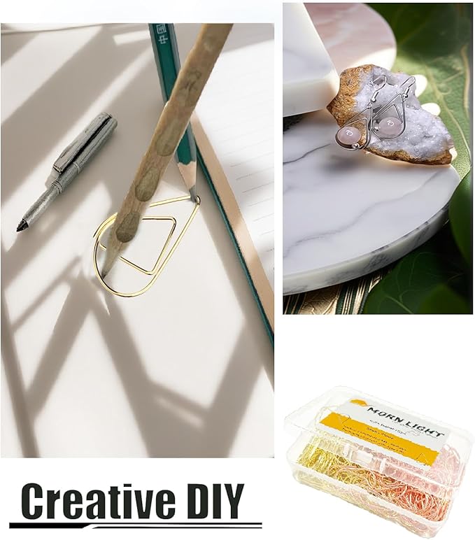 200 Pcs Teardrop Paper Clips Bulk,Stainless Steel Rust-Resistant Paperclips for Wedding Invitations, 3X Stronger Hold with Mirror Polish(Rose Gold + Gold, 1inch)