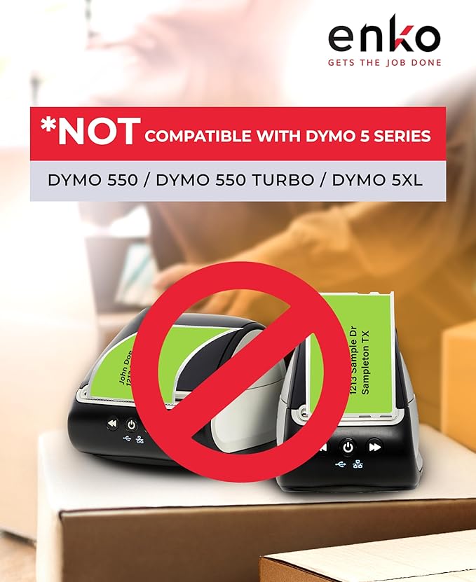 enKo [6 Rolls, 1800 Direct Thermal Labels] Green Colored Compatible for Dymo 30256 Label (2-5/16 x 4") Use with Dymo, Rollo Thermal Printer as Shipping & Mailing Labels