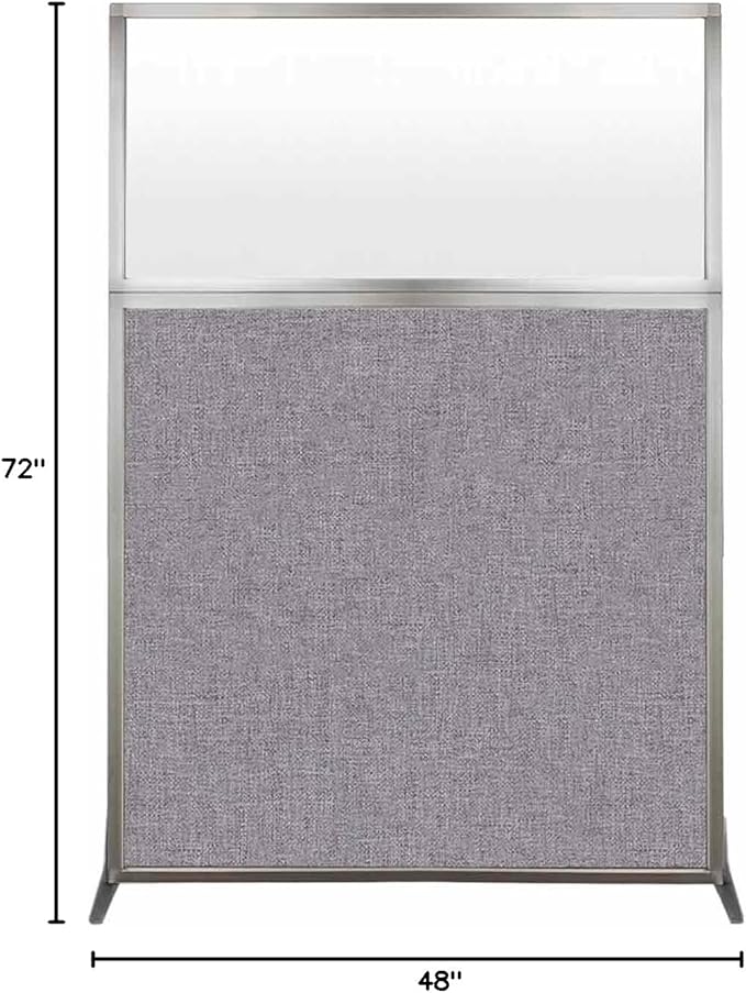 Versare Hush Screen Portable Room Divider | Workstation Wall Divider | Freestanding Privacy Hush Panels | Frosted Windows | Fabric Office Divider Screen | Great for Room Separation