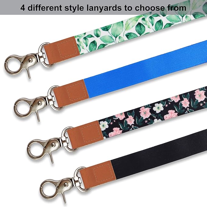 Long Neck Lanyard Leather Keychains with Metal Clasp, Sturdy Durable Women Men Id Badge Lanyard, Neck Lanyard Strap Ideal for Car Keys, Card Holder, Whistle, Keychain, Wallet