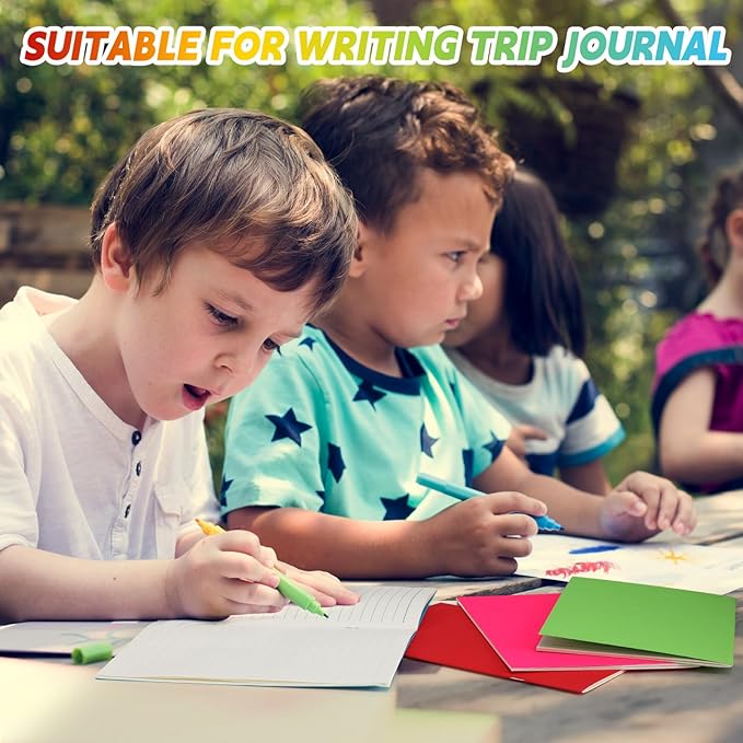 Gueevin 90 Pcs Blank Books for Kids to Write Stories Bulk Composition Notebooks Colorful Soft Cover Notebooks for Drawing Ruled Lined Journals Sketching Kindergarten Easter Gift (Classic Colors)