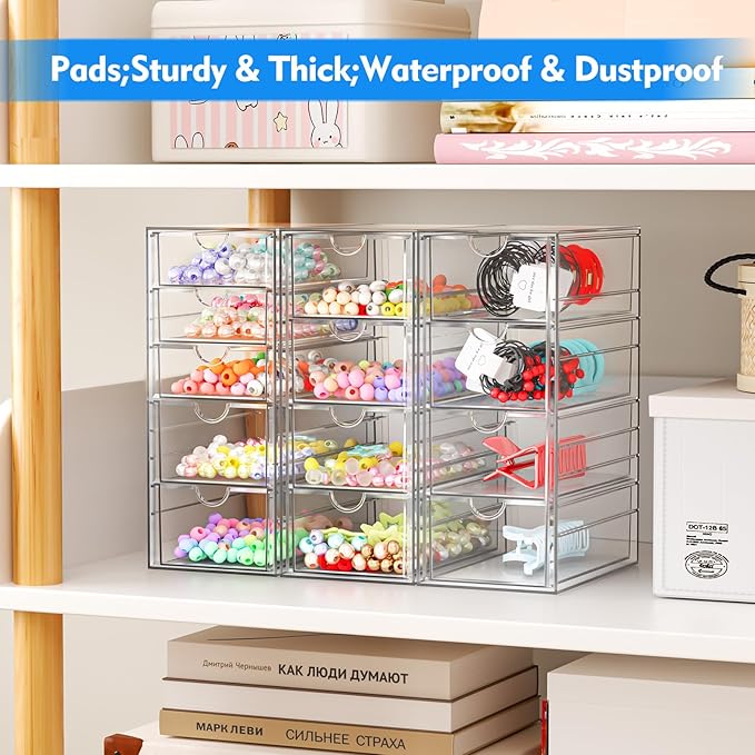 Acrylic Makeup Organizer with 6 Drawers, Bathroom Counter Organizer, Acrylic Organizers, Desk Organizer, Office Supplies, Storage Drawers for Cosmetic, Pencil, Coffee, etc