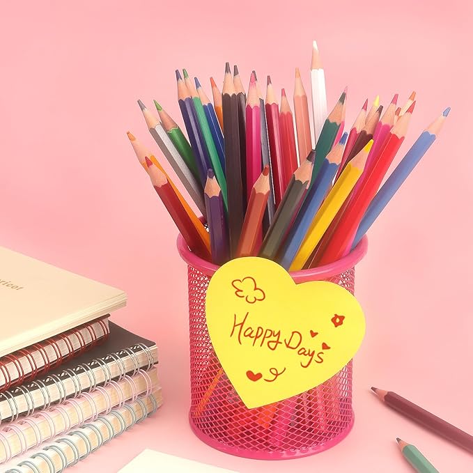 SIMONA Heart Shape Sticky Notes 8 Color Bright Colorful Sticky Pad 75 Sheets/Pad Self-Sticky Note Pads