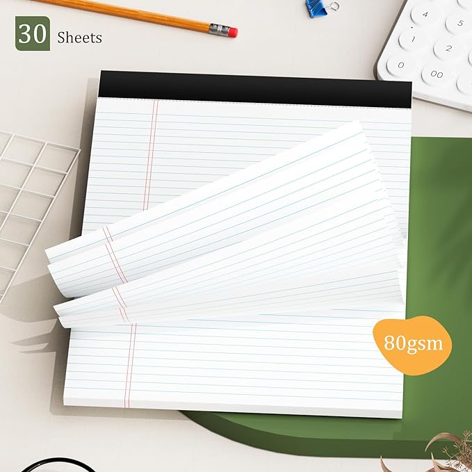 720 Sheets Legal Pads 8.5 x 11 College Ruled White Paper Note Pads 24 Pack Clear Print Writing Pads 8x11 Legal Pads Narrow Ruled Pads of Paper