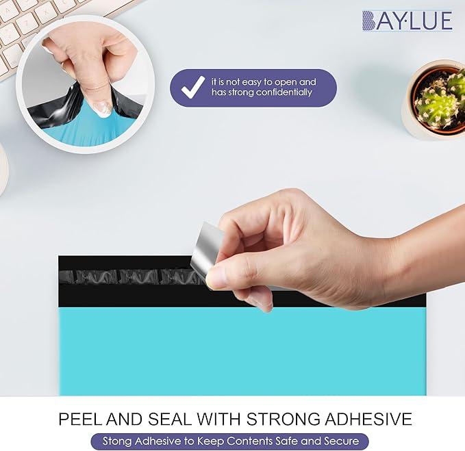 Teal Large Poly Mailers 14.5x19 Inch | Strong Adhesive Self-Seal Mailer Bag | Tear, Tamper, Water Resistant Shipping Envelopes | Thick Strong polymailer Bags | Clothing Shipping Bags | 500 Pcs Bulk