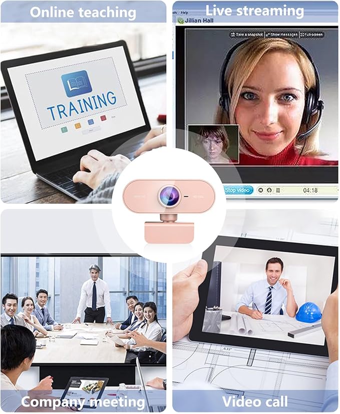 Webcam for PC&1080P HD Web Cam,Webcam with Microphone,Stand for PC/MAC/Laptop/Desktop,Wide Angle Web Cameras for YouTube,Skype,Zoom,Xbox One,Video Calling