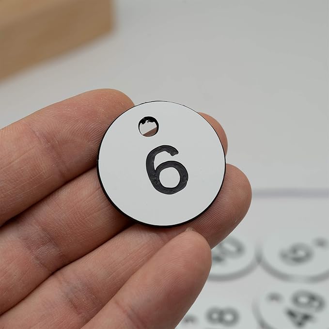 StayMax Plastic ID Number Tags Engraved Tags Key Tags Without Key Rings (101-200, White)