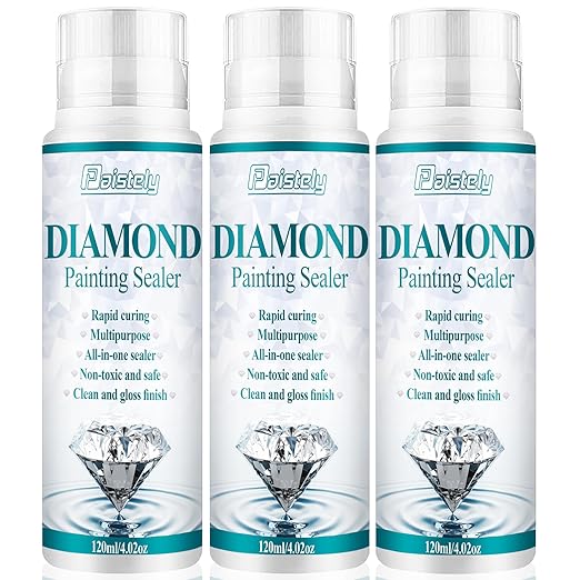 Diamond Painting Sealer, Puzzle Glue Clear, Diamond Painting Accessories with Permanent Fixation and Shining Effect, Diamond Painting Art Glue for 5D Diamond Painting, Puzzle and DIY Crafts (120ml*3)