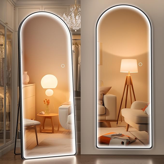 Hasipu 65" x 22" Led Mirror, Full Length Mirror with Lights, Arch Design, Wall Mounted, Modern Style