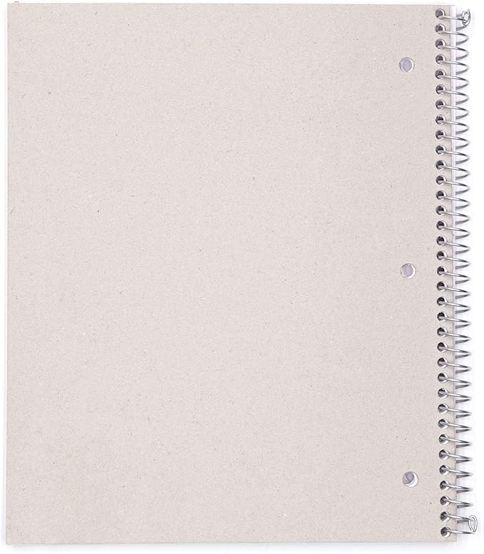 Mintra Office Durable Spiral Notebooks, 1 Subject, (Blue, Wide Ruled 12pk), 100 Sheets, Poly Pocket, Moisture Resistant Cover, School, Office, Business, Professional
