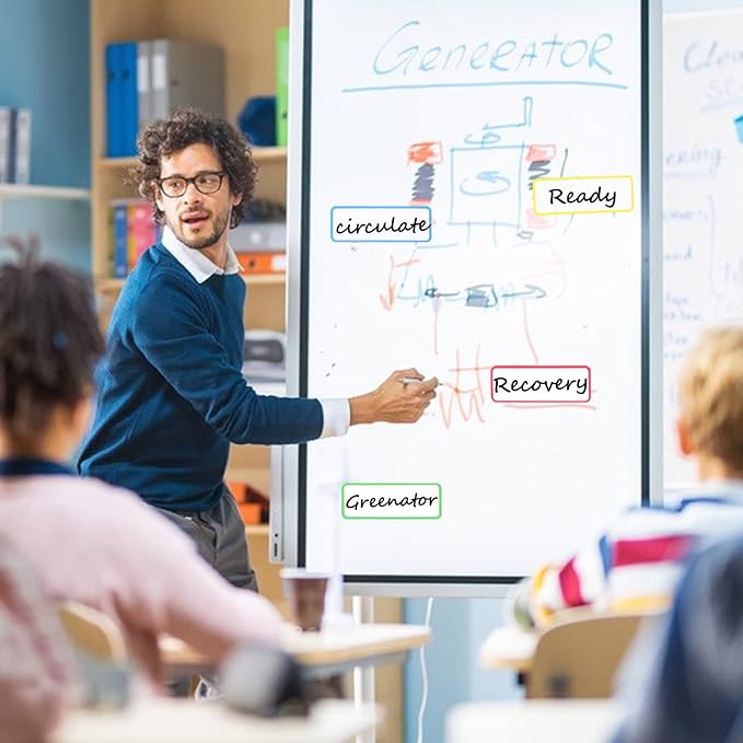 54pcs Magnetic Dry Erase Labels Colorful Name Tags Flexible Reusable Magnetic Label Stickers for White Board Refrigerator Locker Size 3.2"x1.2" by Mositear