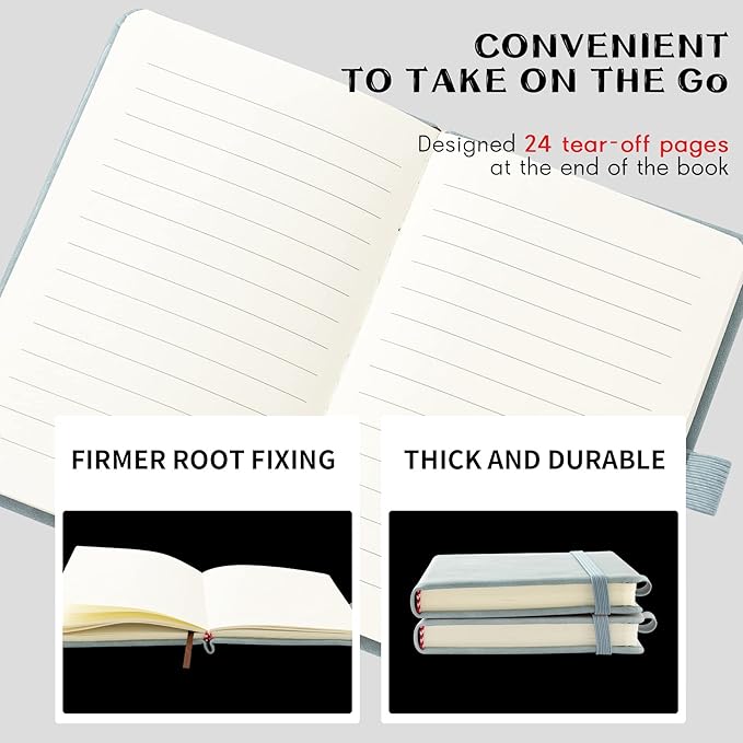 2Pack Pocket Notebook Small Notebook Journal Notebook 4 inches x 5.7 inches 200 Pages Leather Cover With Pen Holder Page Marker Ribbons(Blue)