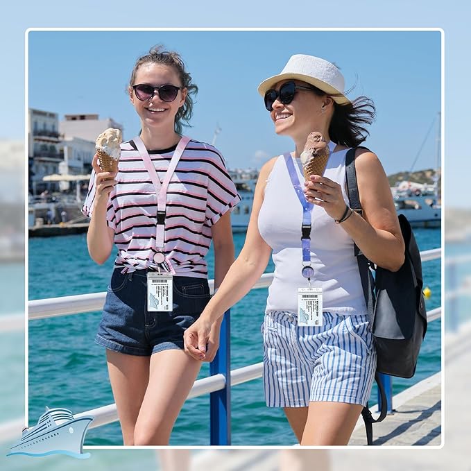 6 Pack Lanyards for Id Badges, Badge Women Lanyards with ID Holder Detachable Cruise Lanyards with Waterproof ID Holder Retractable Badge Reel for Office School Cruise Ship Key ID Cards (Marble Style)