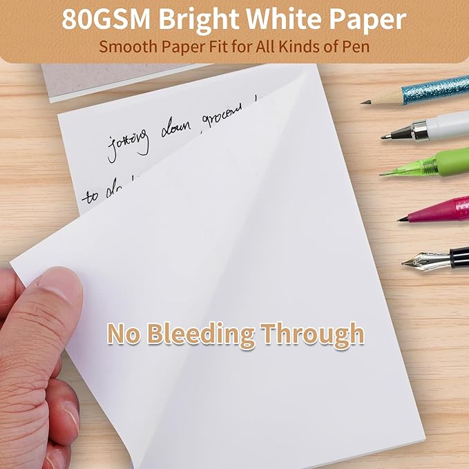 Note Pads 5.5x8.5 In, 10 Pack Blank Server Notepad, 50 Sheets Per Scratch Memo Pads for Grocery Shopping To Do Lists, Small White Paper for Writing Quick Notes Work Home Office