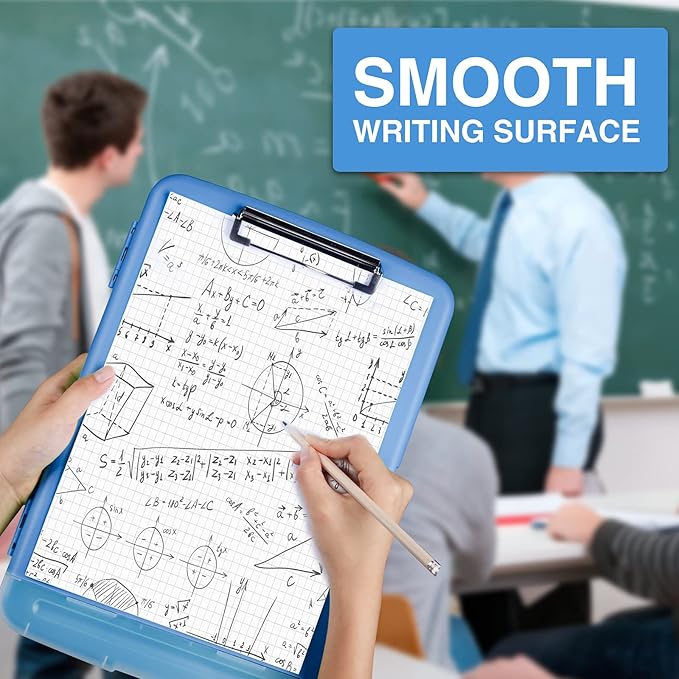 Sooez Clipboard with Storage, High Capacity Nursing Clipboards with Pen Holder, Heavy Duty Plastic Storage Clipboard with Low Profile Clip, Clipboard Folder, Teacher Must Haves, Office Supplies
