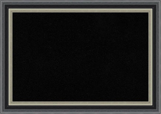 Amanti Art Black Cork Board for Wall, 15x21 Vision Board with Black Wood Frame, Small Corkboard Office Decor for Home Organization, Modern Corkboard Pinboard to Display Items for Home Organization in