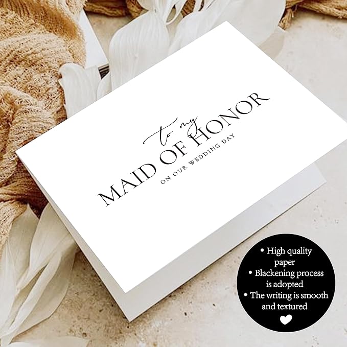 Maid of Honor Proposal Gifts for Wedding Day, To My Maid of Honor On Our Wedding Day Cards.（Maid of Honor A）