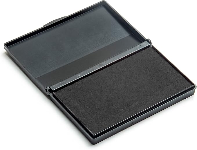 Ink Pad for Rubber Stamps, Stamp Pad for Clear Impression Stamping, Quality Felt Pad Black Ink, Red Ink, Blue Ink (Black, S (2 * 3.5))