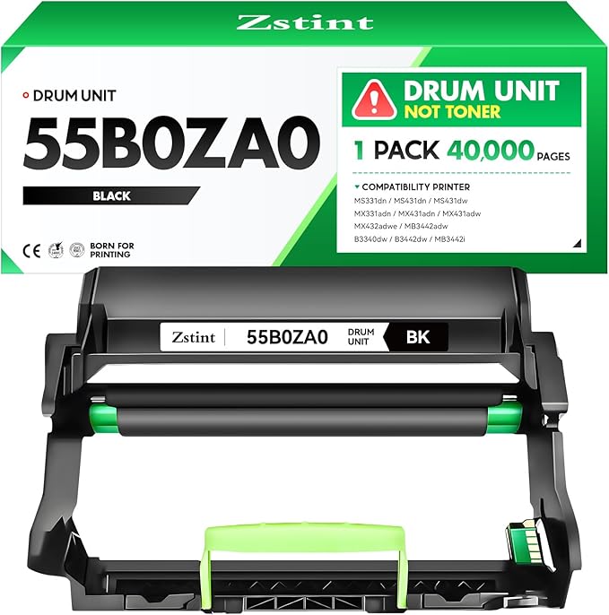 55B0ZA0 Imaging Unit (Not Toner) Replacement for 55B0ZA0 Drum Unit Compatible with Lexmark MS331dn MS431dn MX331adn MS431dw MX431adn MX431adw MX432adwe MB3442adw B3340dw B3442dw MB3442i Laser Printer