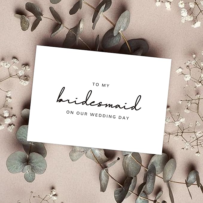 Bridesmaid Proposal Card with Envelope, To My Bridesmaid On Our Wedding Day Cards.（Bridesmaid B）