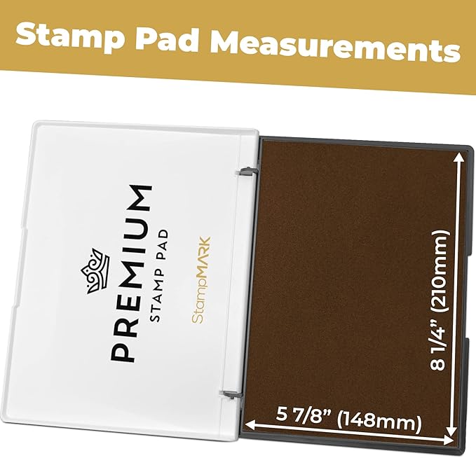 Premium Stamp Pad Extra Large Size 6" x 8" - for Traditional Rubber Stamps - Felt Pad Brown Color