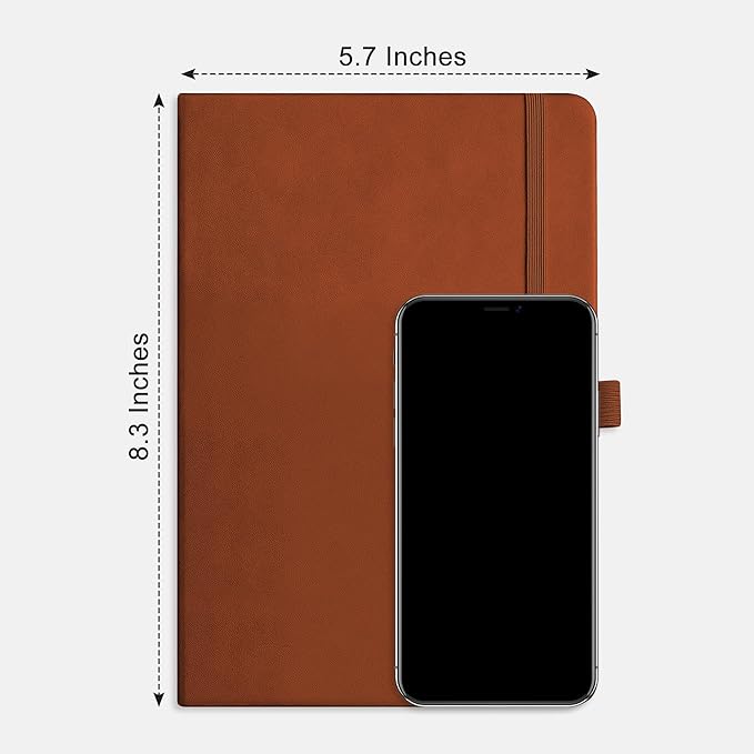 RETTACY Blank Journal Notebook, 2-Pack, 192 Pages per Pack, A5 Medium Size (5.7'' x 8.3''), Leather Hardcover, 100 GSM Thick Paper, for Sketching, Drawing, Painting (Black & Brown)