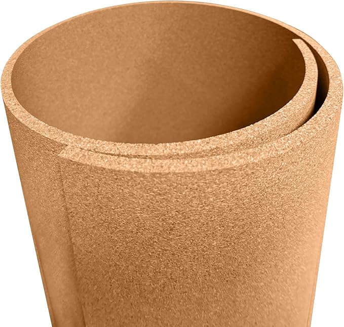 Manton Cork Premium Cork Roll - 4' x 24' x 1/2", 100% Natural Facing Grade Material for Bulletin Boards, Decorative Photo and Message Push Pin Displays - Perfect for Home, School, and Office