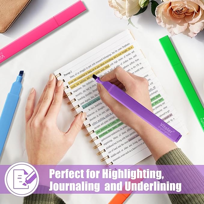 Aesthetic Highlighters,8pcs Bible Highlighters,Vibrant Colors, Cute Highlighter Assorted Colors, Cute Markers Back to School Supplies