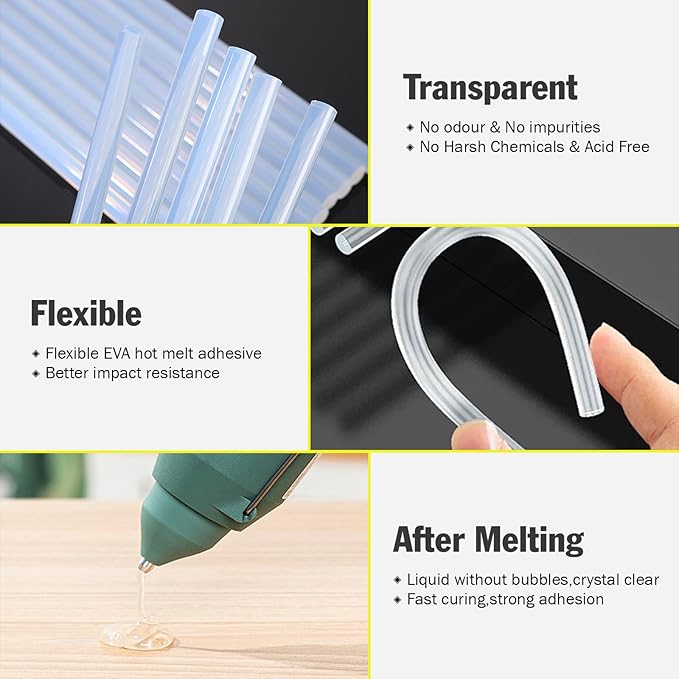 600 Pack Mini Hot Glue Sticks, 4" Long x 0.27" Diameter Glue Sticks for Glue Gun, Perfect Fit for Mini Glue Guns, Widely Used in Wood, Metal, Glass, Plastic, Floral, Fabric, Leather, Foam