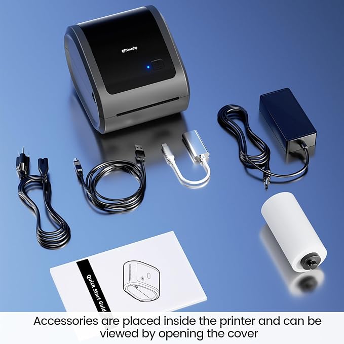 Bluetooth Thermal Label Printer 4x6 - D520BT Thermal Shipping Label Printer for Small Business, Wireless Label Printer with Built-in Label Holder, Compatible with USPS, Shopify