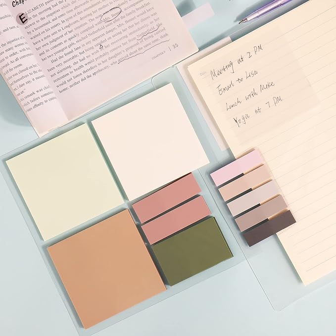 AIERSA Transparent Sticky Notes, 400Pcs Clear Notes Tabs Set, for Annotation Books,Page Markers,Index,Bible Accessories,Aesthetic School Supplies,Teacher Desk Classroom Must Haves, Office Supplies