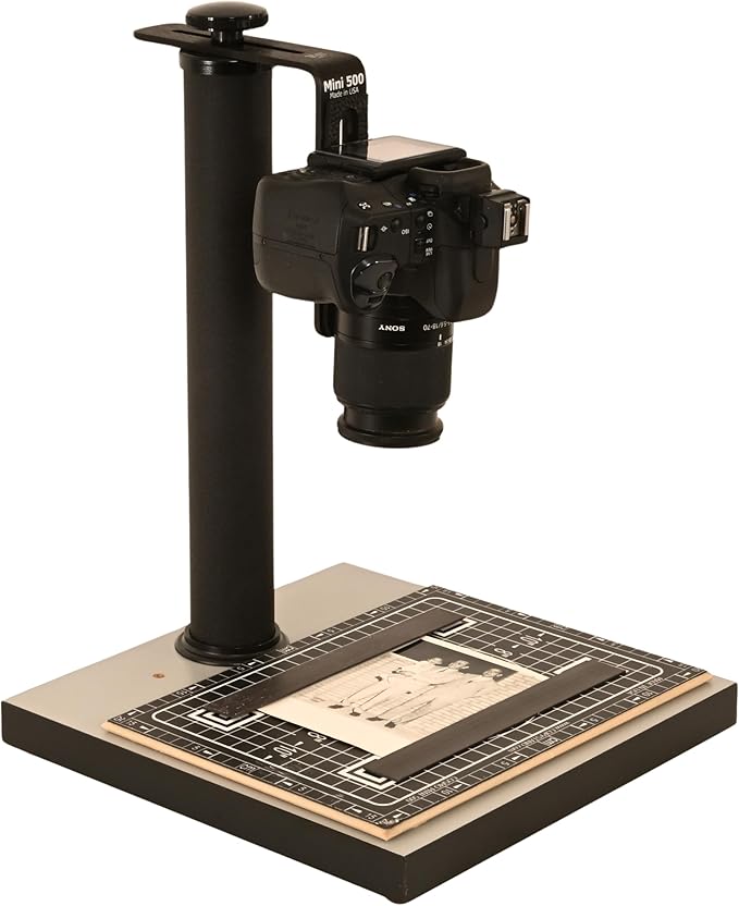 Cosmo Copy Stand, Mini 500, a Compact Tool with Floating Magnet Board for Digitizing Old Photos with Your High-Pixel Camera or Smartphone Instead of Scanning. Made in The USA