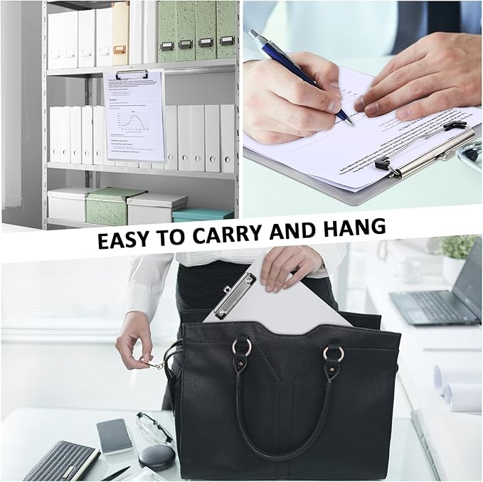 Epakh 20 Pieces Clipboard Bulks Metal Clipboard Aluminum Office Low Profile Clip Standard A4 Letter Size Metal Clip Board, Size 12.5 x 9 Inch