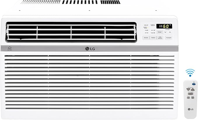 LG 12,000 BTU Smart Window Air Conditioner, 115V, AC Window Unit for Rooms up to 550 Sq. Ft., Perfect for Kitchen or Living Room, Phone & Voice Control, Works with LG ThinQ, Amazon Alexa, Hey Google