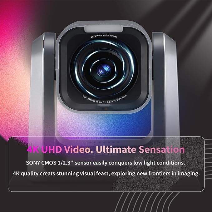 4K NDI|HX3(Certified) PTZ Camera PoE, 25X Optical Zoom, Simultaneous HDMI & SDI outputs, RTSP/RTMP(s)/SRT, Standalone IP Live Streaming to Youtube, Twitch for Meeting, Church, Event, Teaching