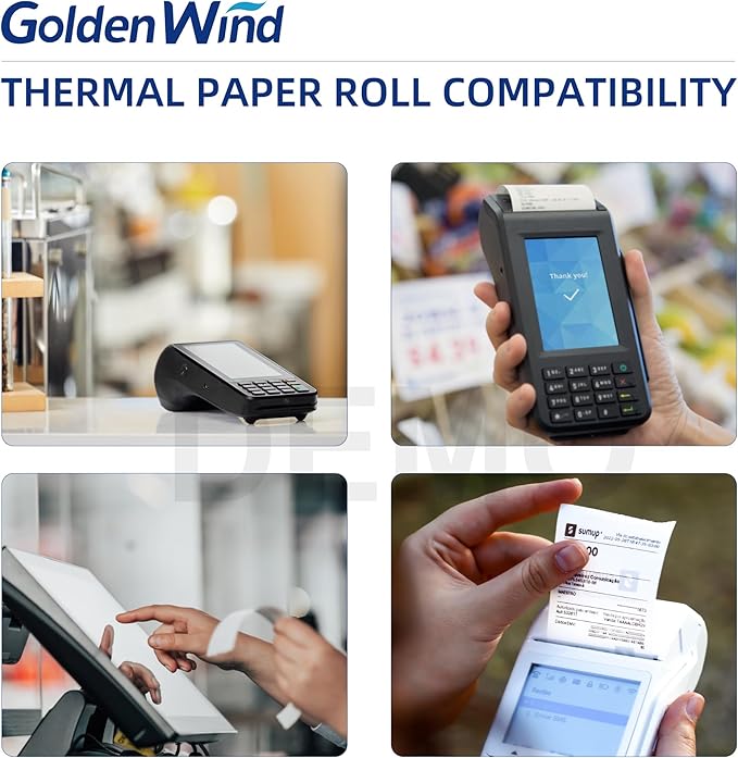 50 Rolls, GOLDEN WIND Thermal Paper Receipt Roll, 3 1/8" x 119', Premium Quality 55GSM for Cash Register/POS Thermal Printer Receipt, BPA Free White.