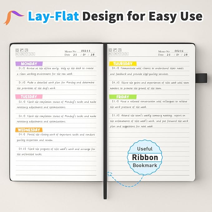 Lined Journal Notebook, 4 Pack, 180 Pages, A5 Journals for Writing, 100 GSM Thick Paper, Small Notebooks Daily Journal for Women Men Work, Business, School, Travel Supplies
