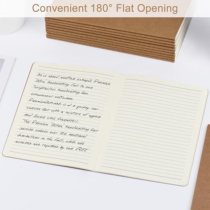 ZCZN 100 Pack A5 Kraft Notebooks Bulk, 8.15x5.5 Inches Lined Paper Journaling Notebooks, Notebooks for Work, Composition Notebooks for School, Journal Notebooks for Office, 60 Pages
