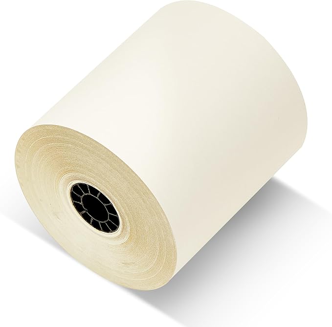 3" X 95' Two Ply Carbonless Rolls Compatible with Most Restaurant Kitchen Printers. (White/Canary - Pack of 50)