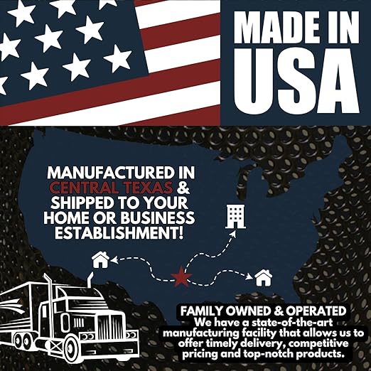 Coated Outdoor Furniture 32-Gallon Heavy-Duty Punched Steel Round Trash Receptacle, Commercial Outdoor Waste Bin with Liner & Black Flat Top Lid – Made in America (Textured Yellow)