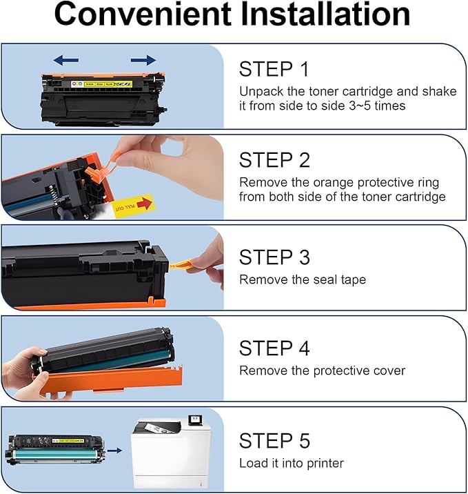 655A Toner Cartridge 4 Pack(with Chip) Compatible with 655A for Color Enterprise M652n M652dn M653dn M653x M653dh Printer(Black Cyan Yellow Magenta)