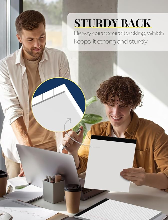 24 Pack Legal Pads 8.5 x 11 White Note Pads 8.5 x 11 Notepads 8.5 x 11 Wide Ruled White Writing Pads of Paper 8.5 x 11 Legal Notepads 8.5 x 11 White Lined Paper Pads 30 Sheets Per Legal Note Pads